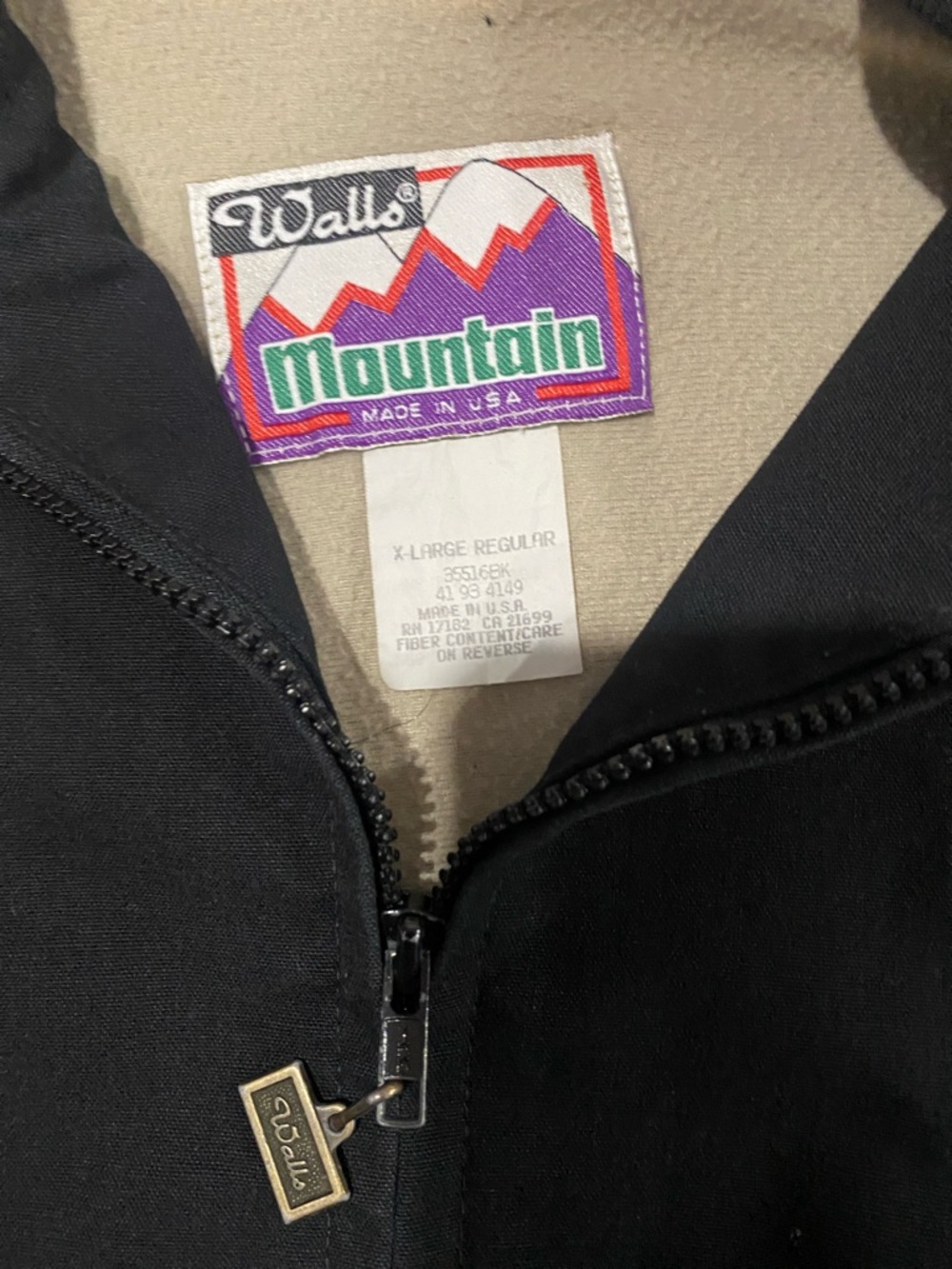 Vintage Walls Black Bomber Jacket with Tan and White Aztec Panels - Picture 2 of 7